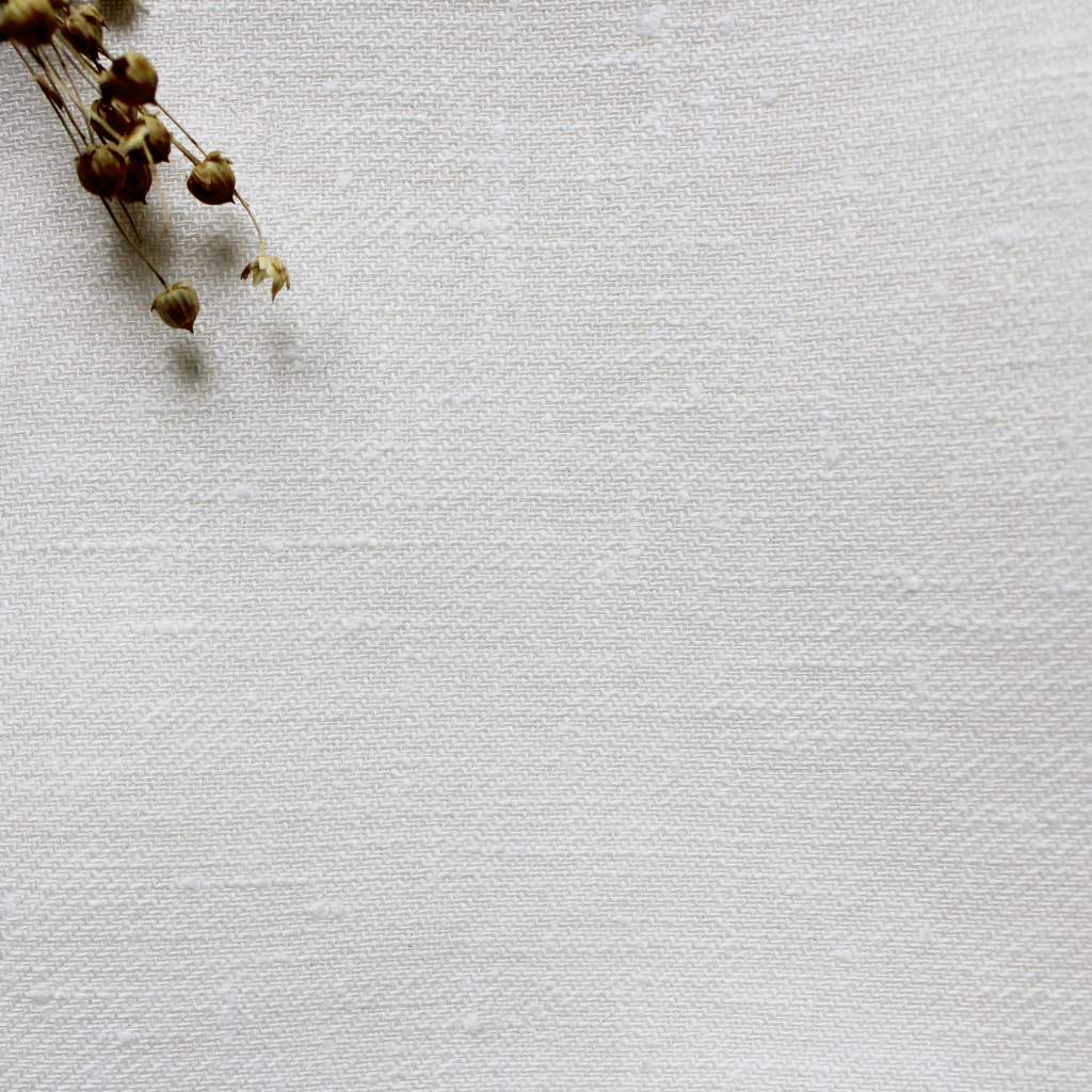 Astrid White 100% Linen Fabric