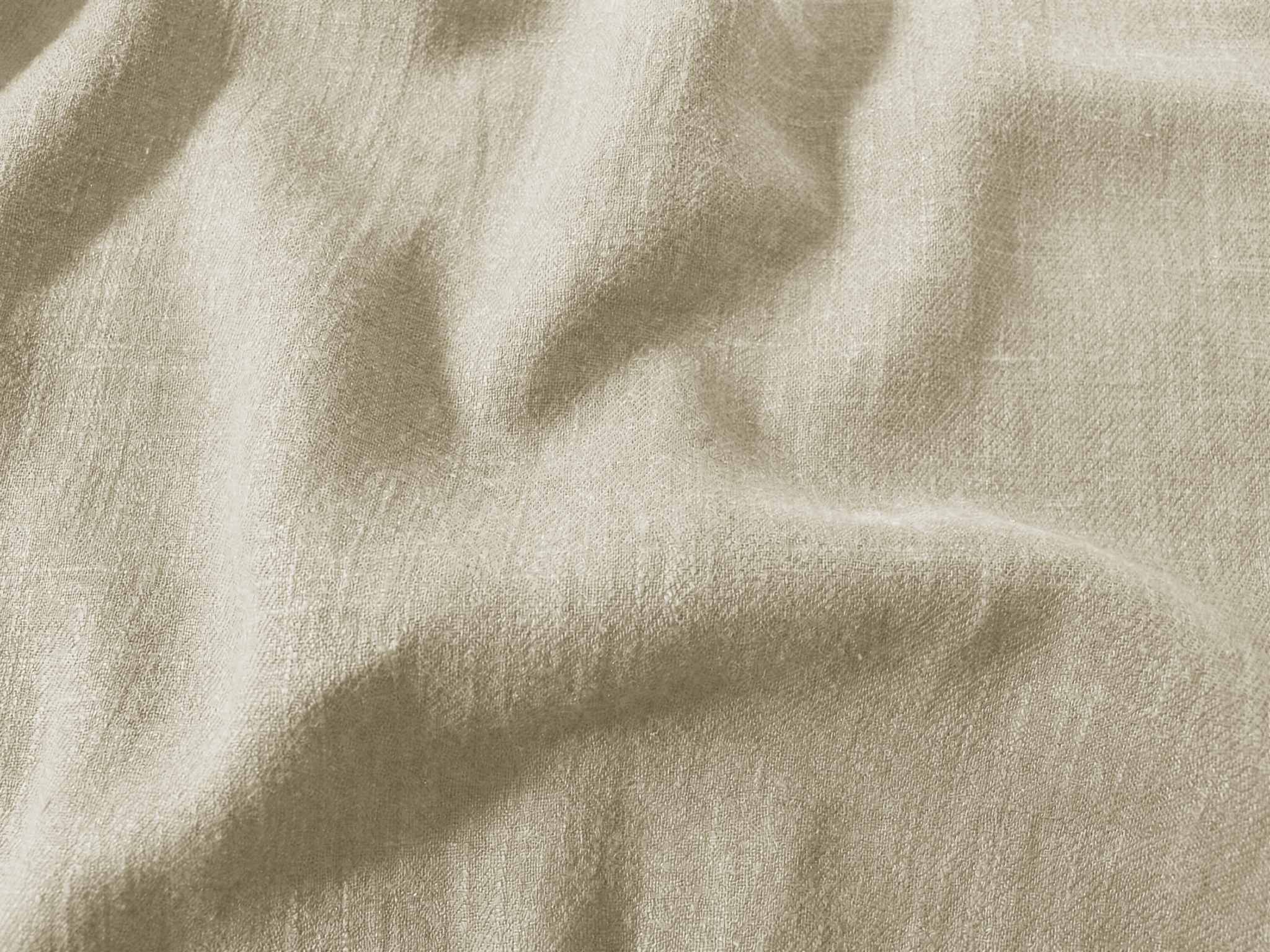 Beige Linen Cotton fabric. Very soft - close-up. Enni Dusty Chalk by Ada & Ina