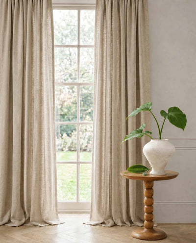 Beige Linen Curtains with cotton lining. Made of soft Linen Cotton. Enni Dusty Chalk by Ada & Ina