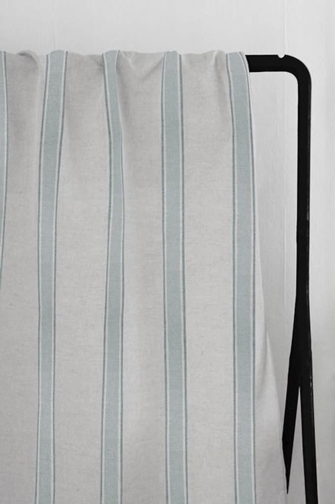 Bella Jade Mist - Curtain fabric with Green-Blue stripes