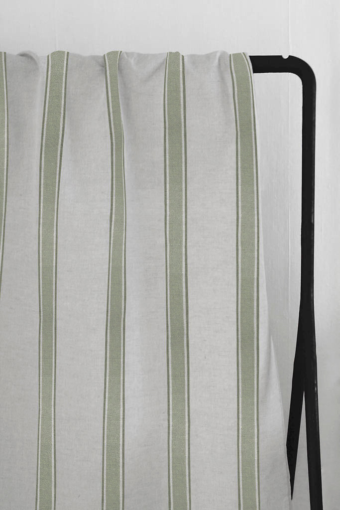 Bella Moss - Curtain fabric with Green stripes