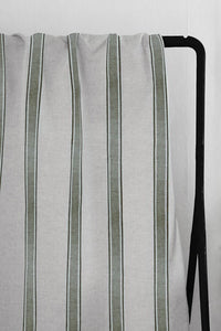 Bella Sea Weed - Curtain fabric with Green stripes