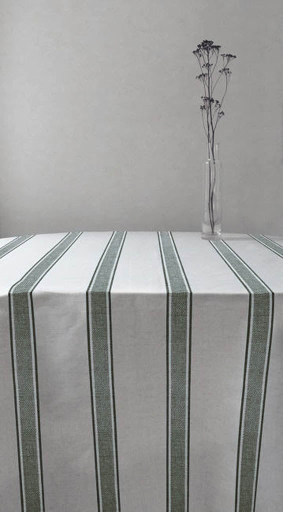Bella Sea Weed - Curtain fabric with Green stripes