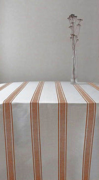 Bella Terracotta - Curtain fabric with Orange stripes