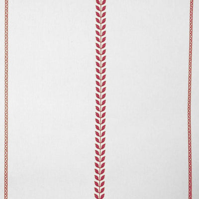 Berit Crimson Red - curtain fabric with Red striped print