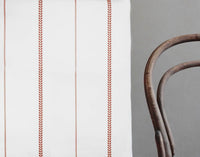 Berit Terracotta - curtain fabric with Orange striped print