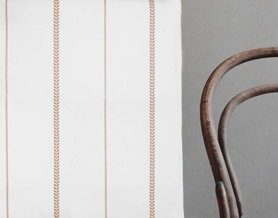 Berit Pastel Brown- curtain fabric with Light Brown striped print