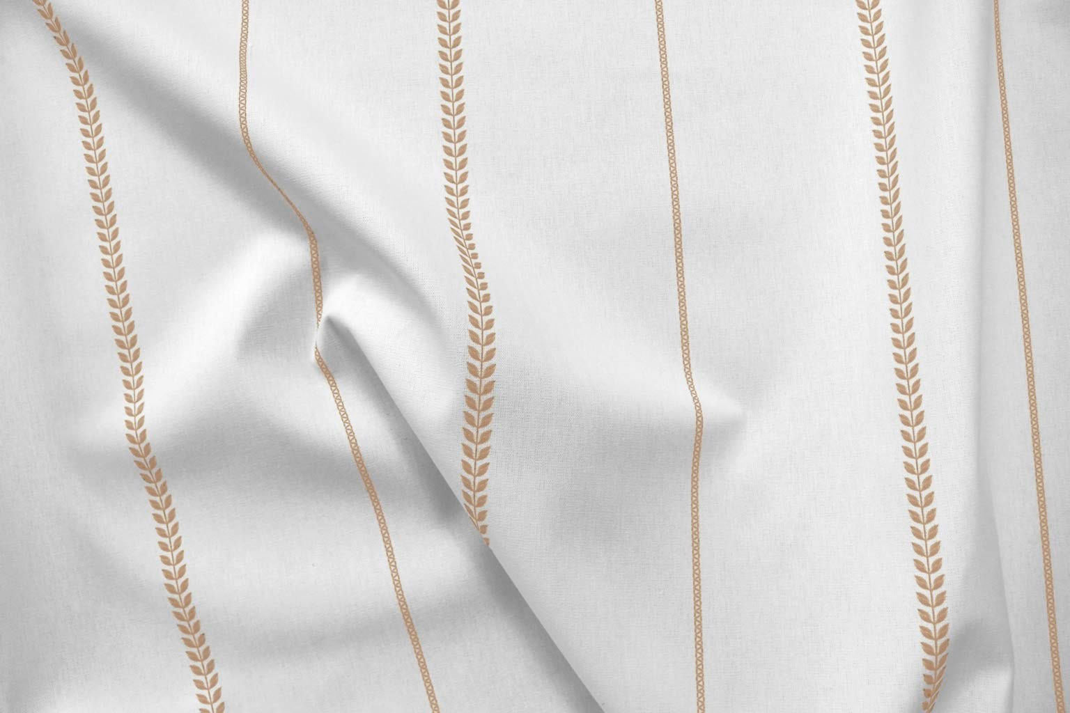 Berit Pastel Brown- curtain fabric with Light Brown striped print
