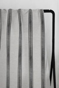 Bella Black - Curtain fabric with Black stripes - for striped curtains large product shot