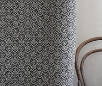 Krista Noir - Curtain fabric with an abstract Black floral pattern