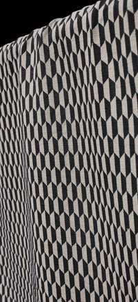 Lana - Noir - Fabric for curtains,Black Print