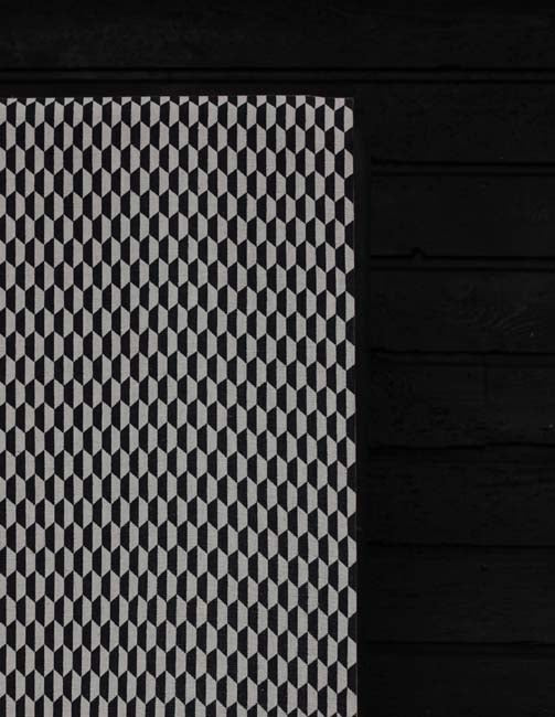Lana - Noir - Fabric for curtains,Black Print