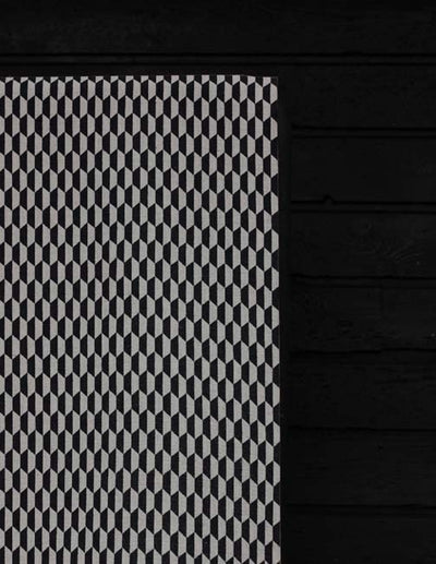 Lana - Noir - Fabric for curtains,Black Print