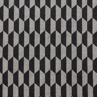 Lana - Noir - Fabric for curtains,Black Print