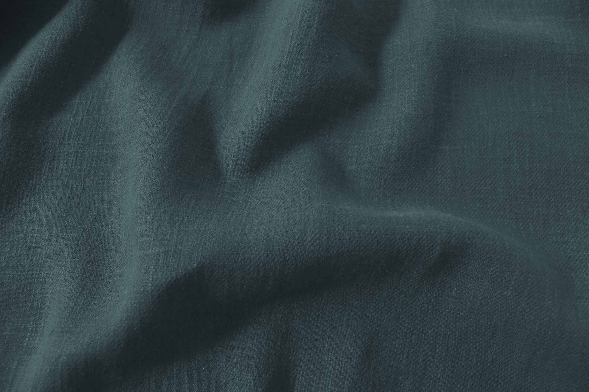 Blue Linen Cotton fabric. Very soft - close-up. Enni Marine by Ada & Ina