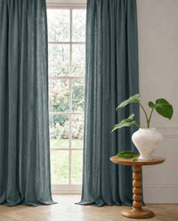 Blue Linen Curtains with cotton lining. Made of soft Linen Cotton. Enni Marine by Ada & Ina