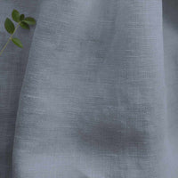 Blue Linen Fabric - close-up. 100% Linen. Bea Beau Blue by Ada & Ina