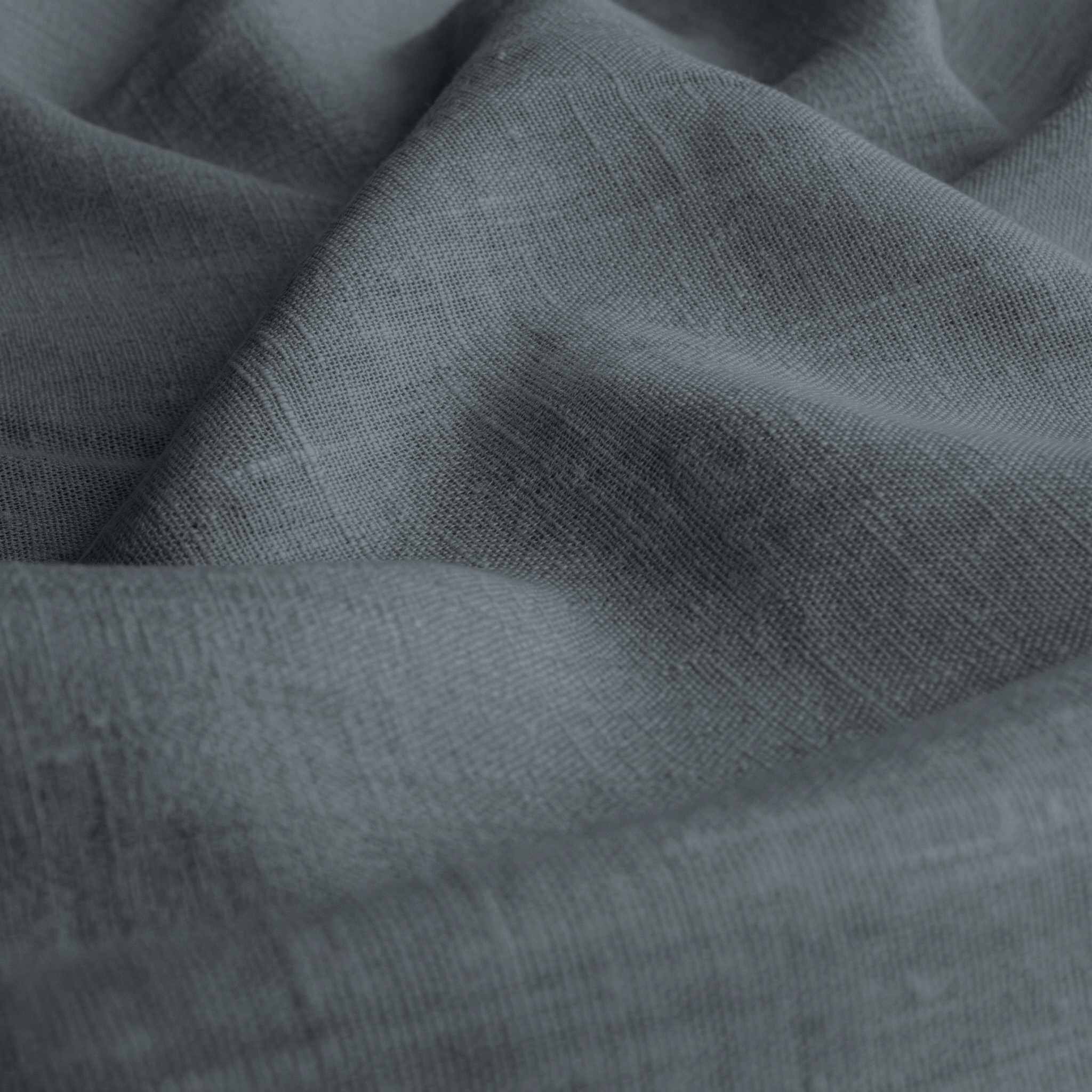 Blue Linen fabric - pre-washed 100% linen curtain fabric. Bianco Foggy Blue by Ada & Ina.
