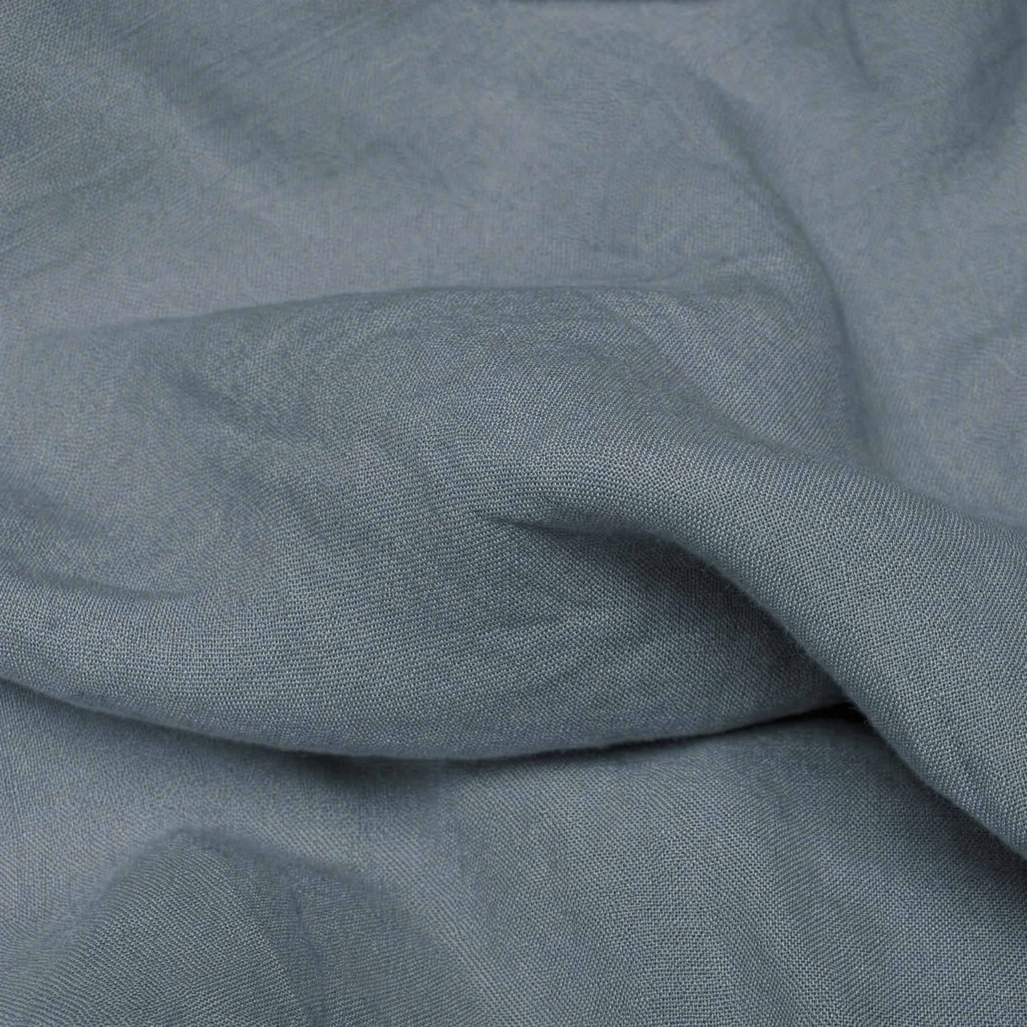Blue Linen Fabric - close-up. Mariana Blue River by Ada & Ina