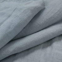 Greyish Blue Double width Linen fabric. Softened 280 cm wide. Close-up. Vilgot Lake Blue by Ada & Ina