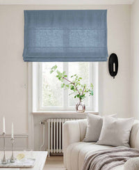 Blue Linen Roman blind - Cotton lined. Made of pre-washed 100% linen Bianco Persian Blue by Ada & Ina.