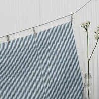 Maisa Blue Stone - Linen curtain fabric, Blue stripes