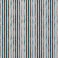 Evelina Blue Stone - Natural curtain fabric with Blue and Brown Striped print