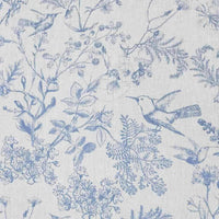 Marianne-INV Denim - Curtain fabric with Blue botanical print