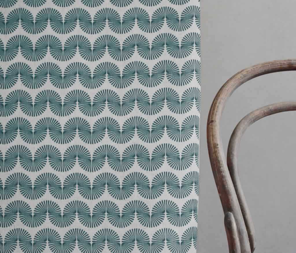 Ofira Blue Stone - Curtain fabric with Blue abstract print