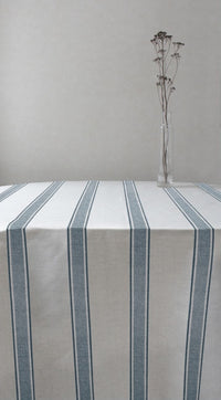 Bella Blue Stone - Curtain fabric with Blue stripes