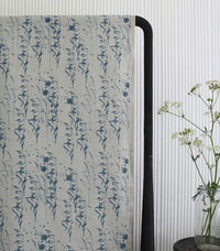Breeze Blue Stone - Curtain fabric with Blue botanical pattern