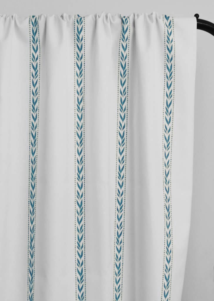 Helena Blue Stone - curtain fabric with Blue striped print