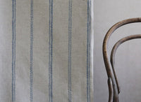 Rae Blue Stone - Curtain fabric with blue hand drawn stripes