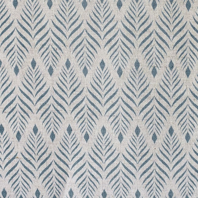 Sylvia Blue Stone - Blue abstract print on Natural fabric