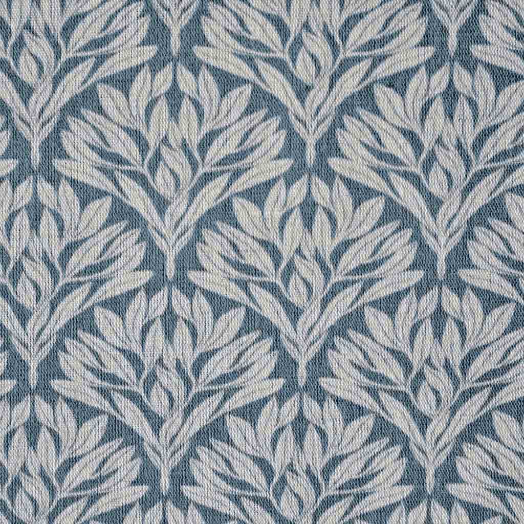 Birna Blue Stone - Curtain fabric with Blue botanical print