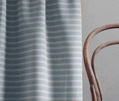 Egenia Blue Stone - Natural curtain fabric, Blue abstract print