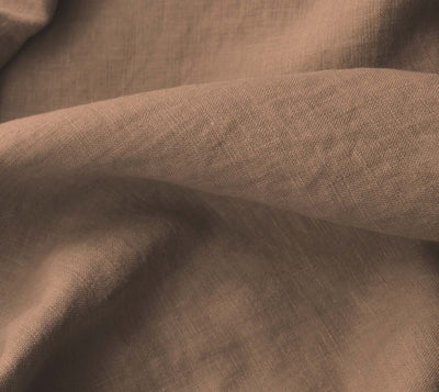 Brown 100% Linen Fabric. Beata Caramel by Ada & Ina Fabrics