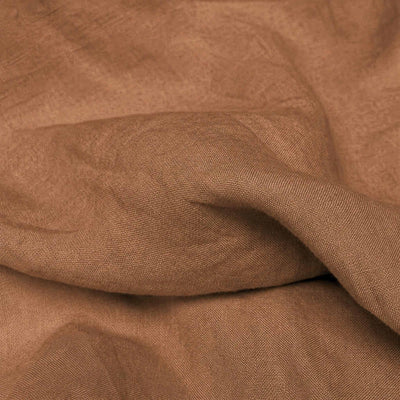 Brown Linen Fabric - close-up. Mariana Copper Smoke by Ada & Ina
