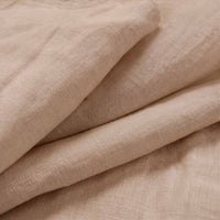 Nougat Brown Double width Linen fabric. Softened 280 cm wide. Close-up. Vilgot Nougat by Ada & Ina