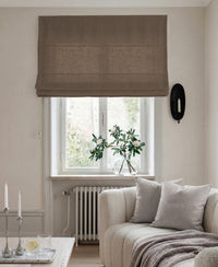 Brown 100% Linen Roman blind. Bea Chestnut by Ada & Ina Fabrics