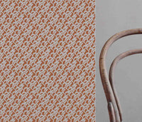 Edlyn Burnt Orange  - Curtain fabric with Orange abstract botanical print