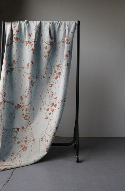 Berry Terracotta - Natural fabric with Orange print