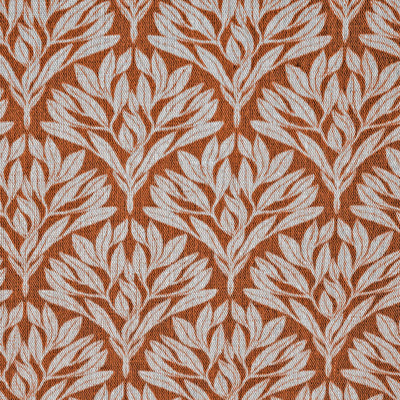 Birna Terracotta - Curtain fabric with Orange botanical print