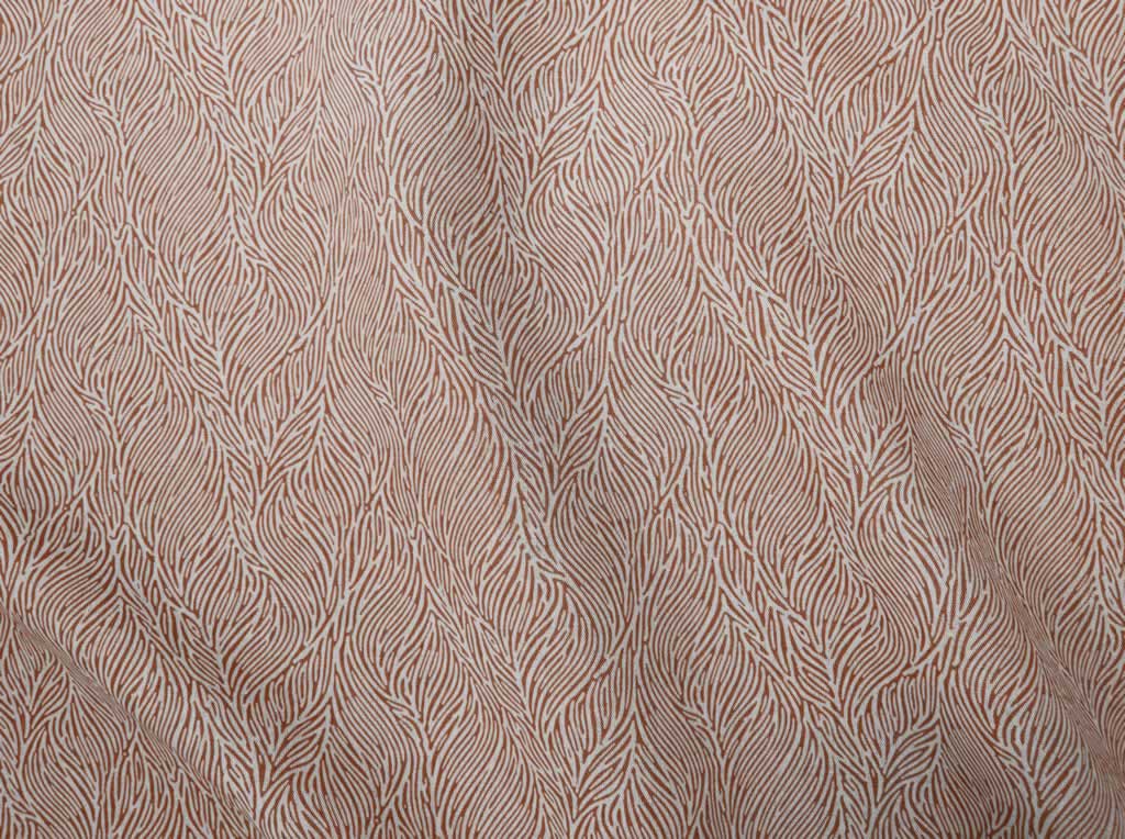 Erica Burnt Orange - Curtain fabric with Orange abstract print