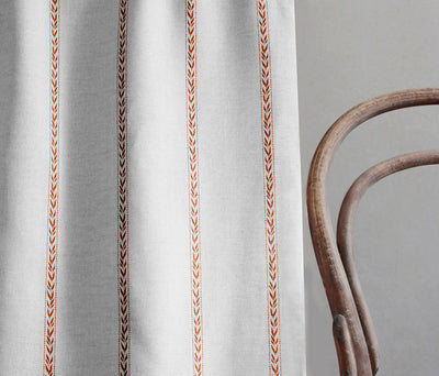 Helena-NAT Burnt Orange  - Curtain fabric with Orange pattern print