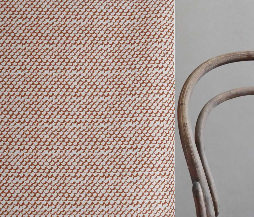 Jenna Burnt Orange - Curtain fabric with Orange abstract print