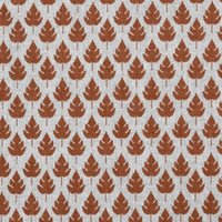 Kira-INV Burnt Orange - Curtain fabric with Orange botanical print
