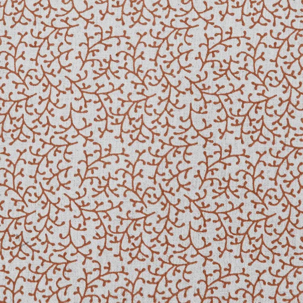 Phila Burnt Orange  - Curtain fabric with Orange botanical print