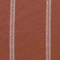 Rana Burnt Orange - Orange curtain fabric with hand drawn stripes