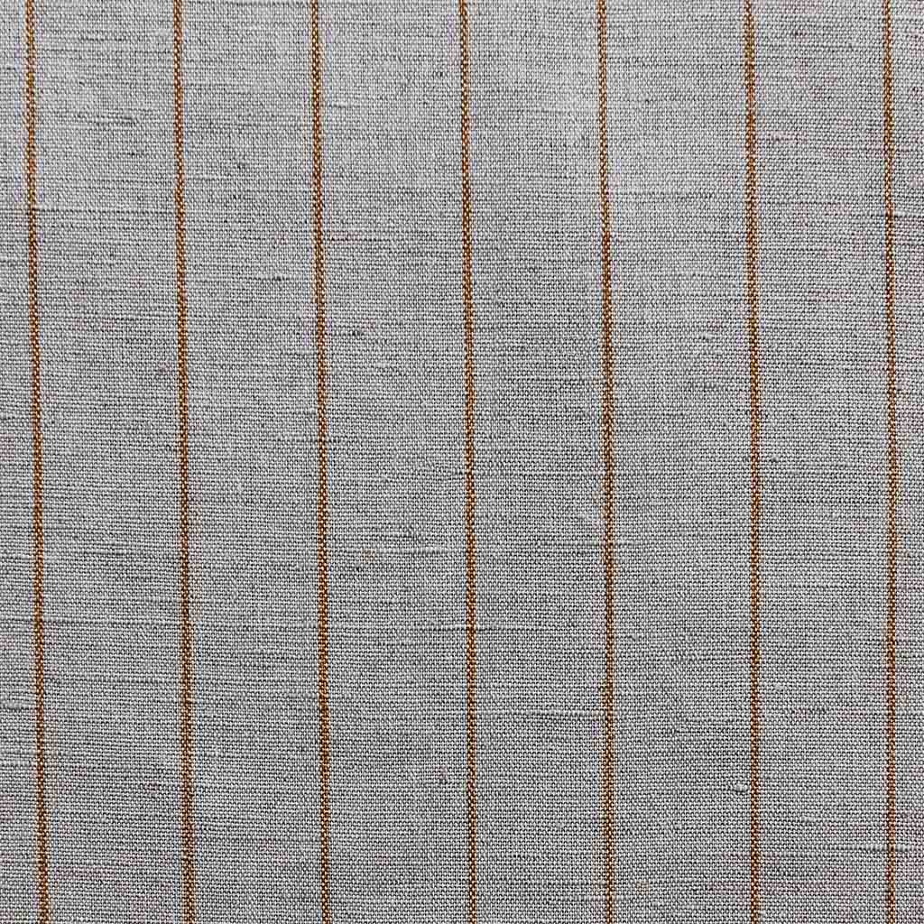 Solveig Terracotta - Curtain fabric with Orange stripes